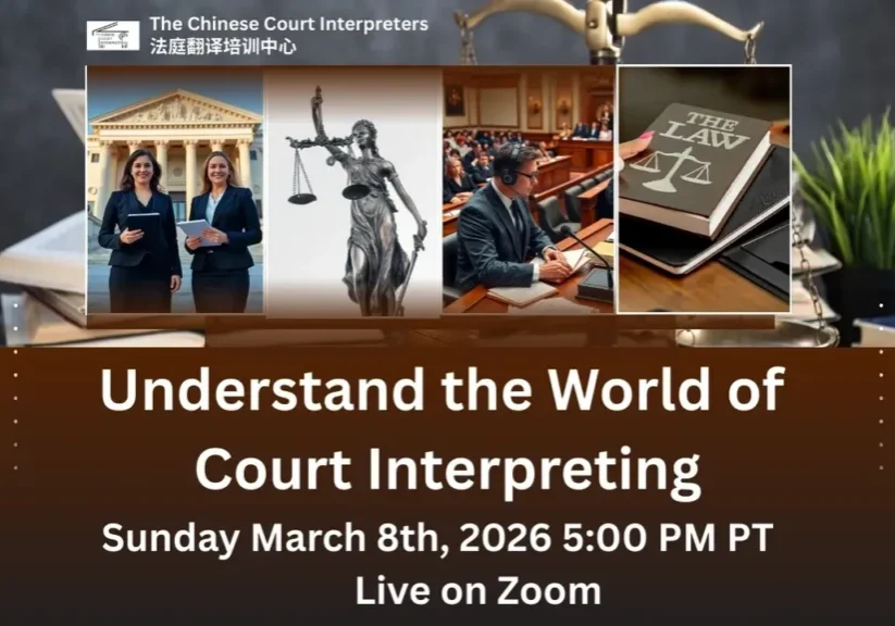 Court interpreting Zoom webinar poster